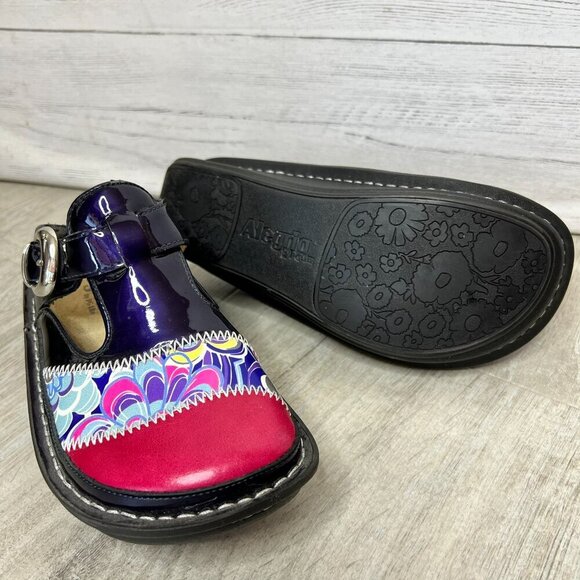 Alegria Shoes Womens Size 4.5 / 35 Classicdigo Zig Zag Clog Style Nursing - Picture 13 of 16